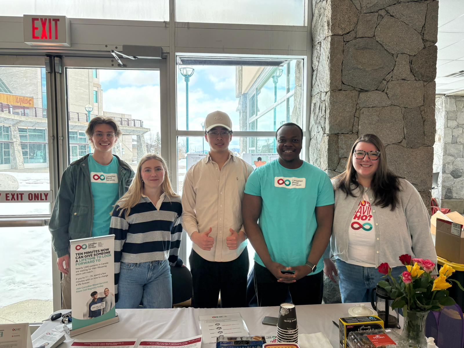 Volunteers at a UNBC stem cell donor registration drive